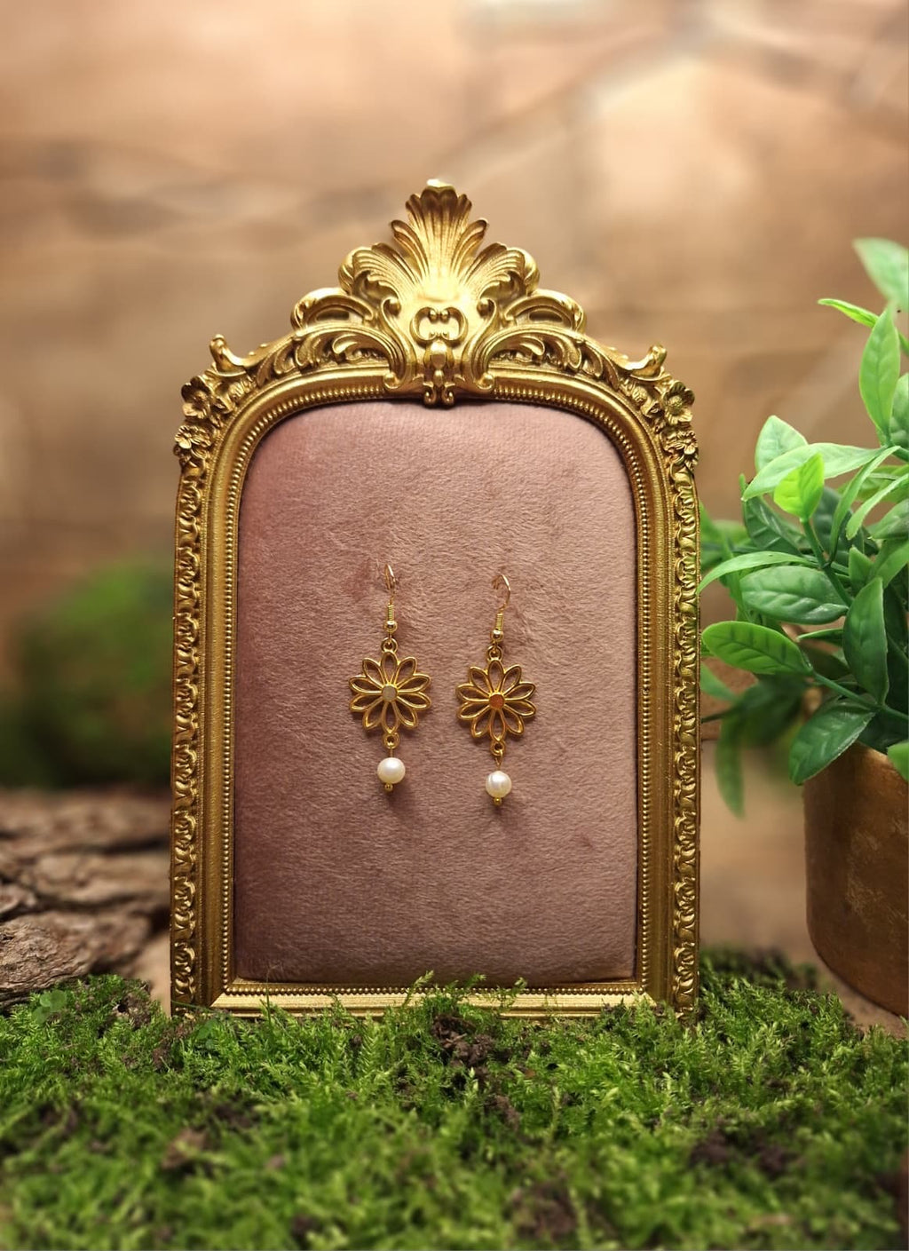 Floral Sunrise – Handgefertigte Ohrringe aus Edelstahl mit Süßwasserperlen 925| Julina’s Jewelry