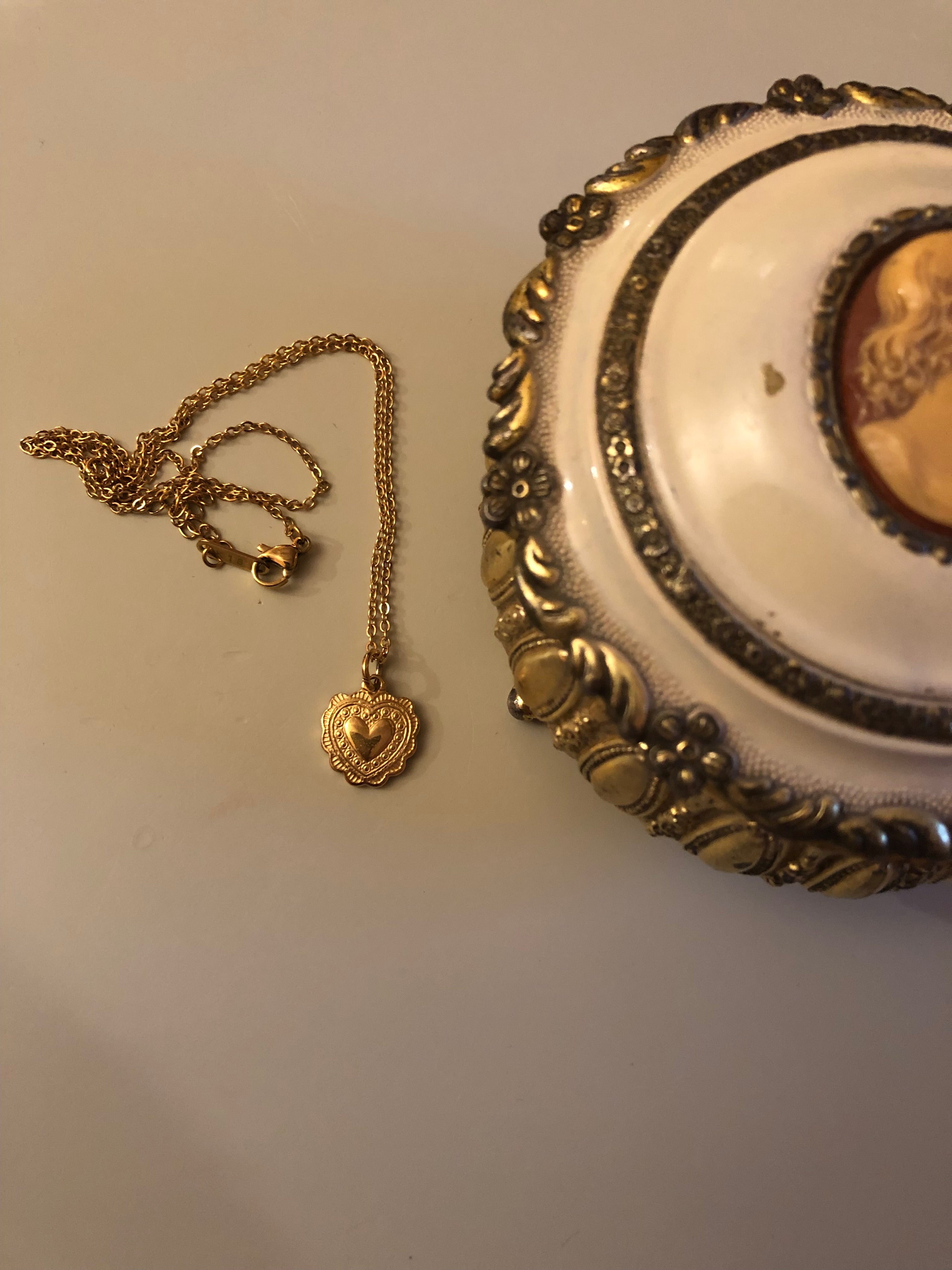 Elfenherz- Vintage-Stil Herz-Halskette Edelstahl | Romantisch & zart